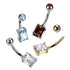 Rectangle CZ Titanium Belly Barbell