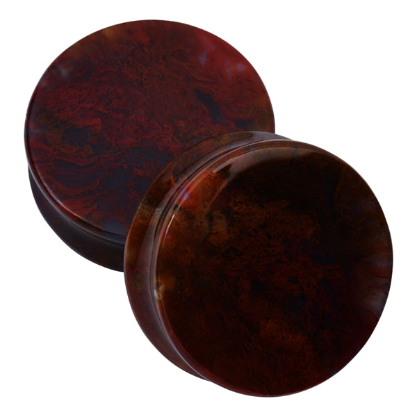 Red Moss Agate Plugs Plugs 00 gauge (10mm) Red Moss Agate