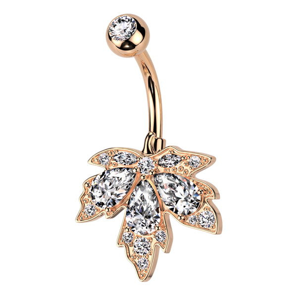 Cannabis CZ Belly Ring