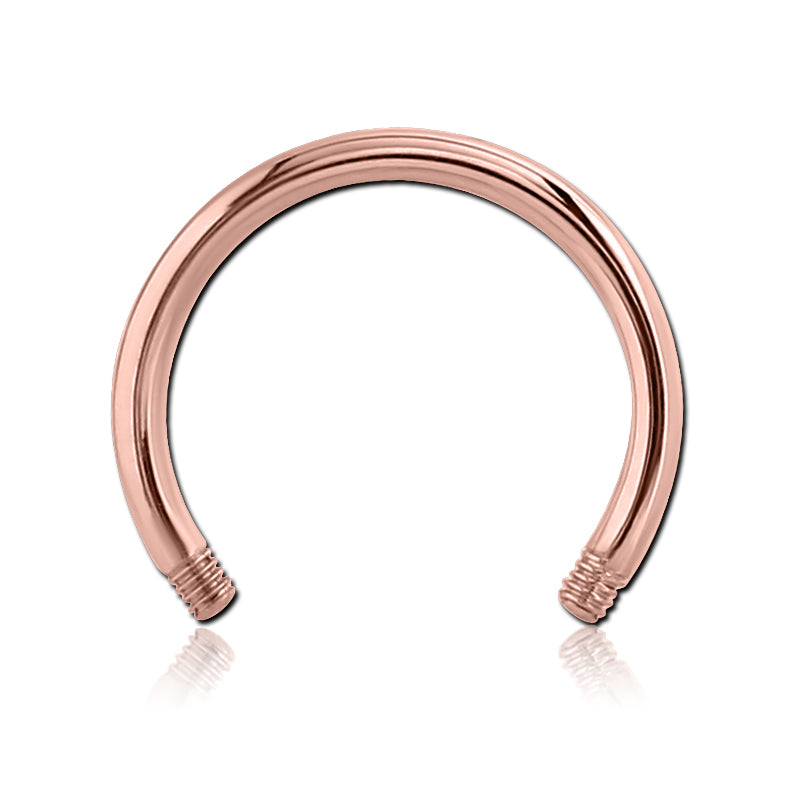 16g Rose Gold Circular Barbell (external, no ends) 2-PACK Replacement Parts 16g - 5/16" diameter (8mm) Rose Gold