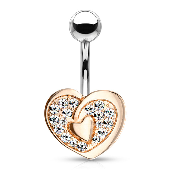 Paved Heart Belly Ring