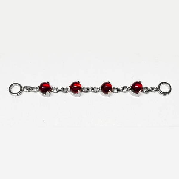 Round Garnet Titanium Chain Chains 40mm long High Polish (silver)
