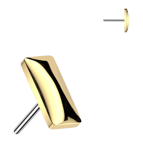 Rounded Rectangle Threadless Titanium End Threadless Ends Gold Titanium