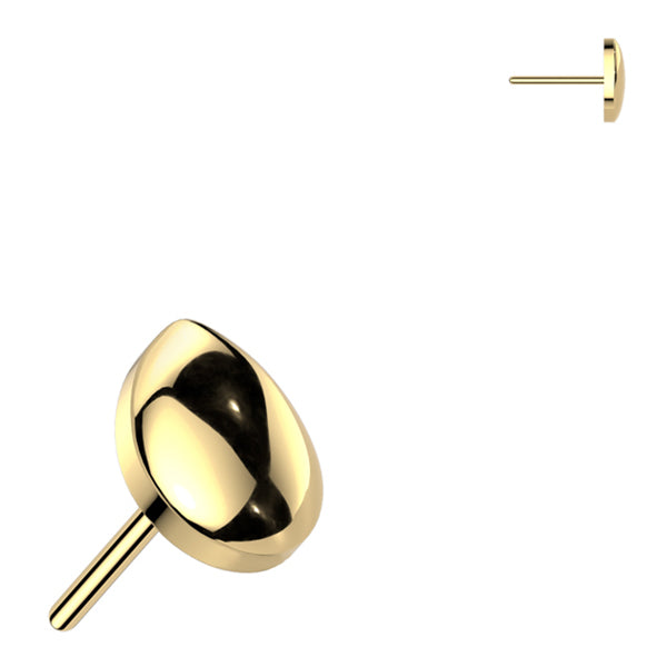Rounded Teardrop Threadless Titanium End Threadless Ends Gold Titanium