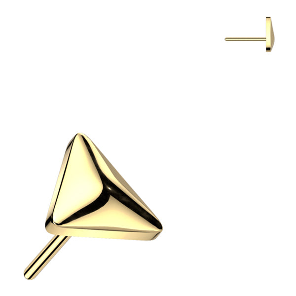 Rounded Triangle Threadless Titanium End Threadless Ends Gold Titanium
