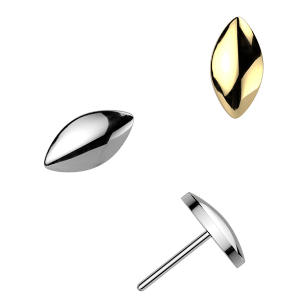 Rounded Marquise Threadless Titanium End Threadless Ends
