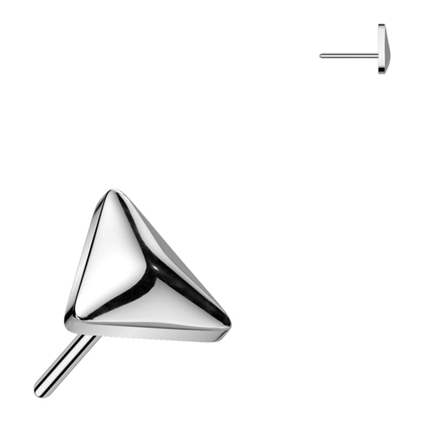 Rounded Triangle Threadless Titanium End Threadless Ends High Polish (silver)