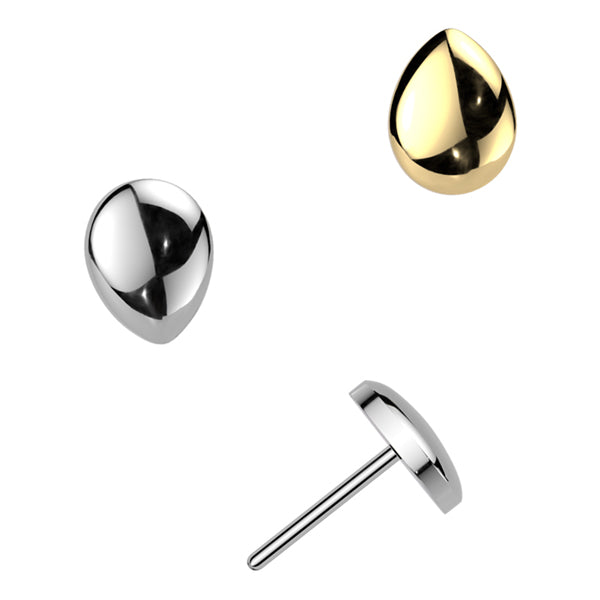 Rounded Teardrop Threadless Titanium End Threadless Ends
