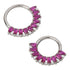 Briolette Fan Titanium Hinged Ring Hinged Rings 16g - 5/16" diameter (8mm) Ruby Red / Clear