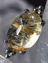 16g Beaded Oval Cabochon Titanium End Internal Ends 16 gauge - 8.5x4mm Rutilated Quartz