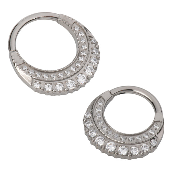Titanium Hinged Ring Hinged Rings 16g - 5/16" diameter (8mm) Clear