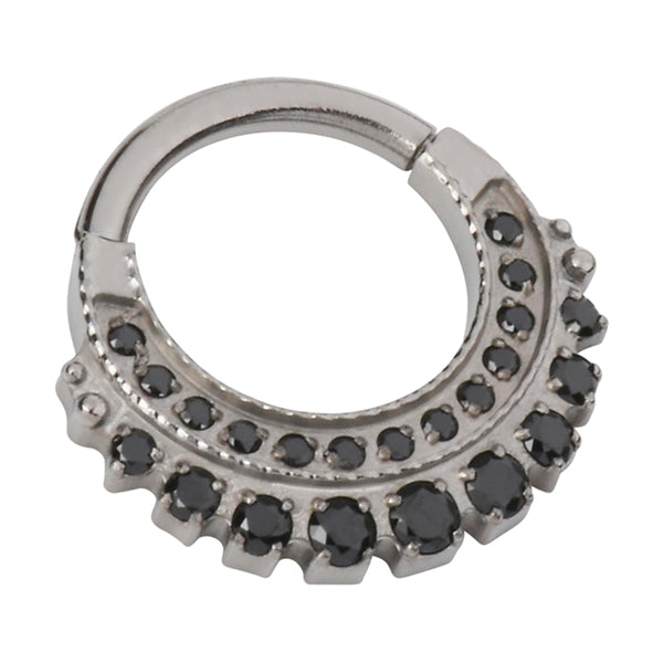 Titanium Hinged Ring Hinged Rings 16g - 5/16" diameter (8mm) Black