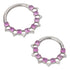 Titanium Hinged Ring Hinged Rings 16g - 5/16" diameter (8mm) Pink