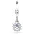 Eruption CZ Belly Dangle Belly Ring 14 gauge - 3/8" long (10mm) Stainless Steel