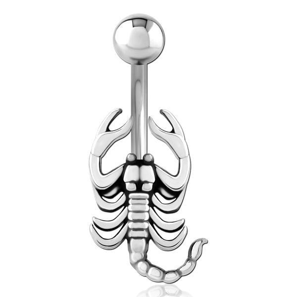 Scorpion Stainless Belly Ring Belly Ring 14g - 3/8" long (10mm) Stainless Steel