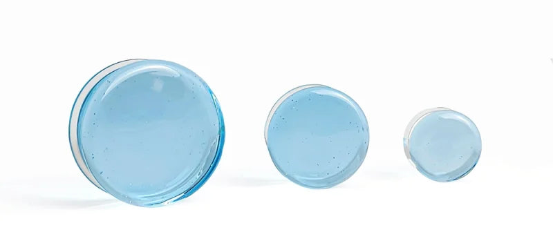 Sea Glass Double Flare Glass Plugs Stretched Lobes 4 gauge (5mm) Sea Glass