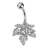 Cannabis CZ Belly Ring