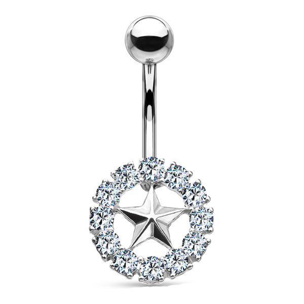 Crystal Star Belly Ring Belly Ring 14g - 3/8