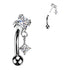 Diamond Dangle Threadless Curved Barbell