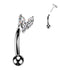 Double Marquise Threadless Curved Barbell