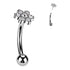 Flower CZ Threadless Curved Barbell