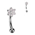 Flower CZ Titanium Eyebrow Barbell