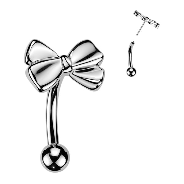 Ribbon Top Threadless Curved Barbell