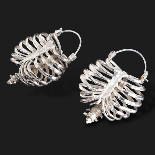 18g Skeleton Ribcage Brass Earrings Earrings 18 gauge (1.0mm) White Brass