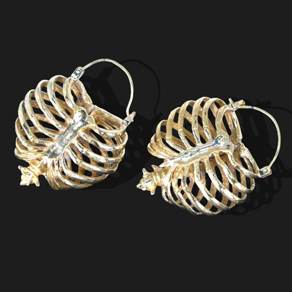 18g Skeleton Ribcage Brass Earrings Earrings 18 gauge (1.0mm) Yellow Brass