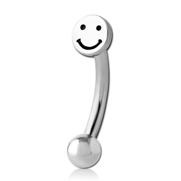 Smiley Face Stainless Eyebrow Barbell