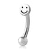 Smiley Face Stainless Eyebrow Barbell Eyebrow 16g - 5/16" long (8mm) Stainless Steel