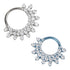 Snowflake CZ Titanium Hinged Ring Hinged Rings 16g - 5/16" diameter (8mm) High Polish (silver)