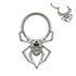 Spider Titanium Hinged Ring Hinged Rings 16g - 5/16" diameter (8mm) High Polish (silver)