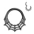 Spiderweb Black Titanium Hinged Ring Hinged Rings 16g - 5/16" diameter (8mm) Black