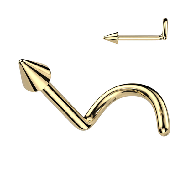 Spike Gold Titanium Nostril Screw Nostril Screws