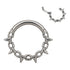 Spiked Chain Titanium Hinged Ring Hinged Rings 16g - 5/16" diameter (8mm) High Polish (silver)