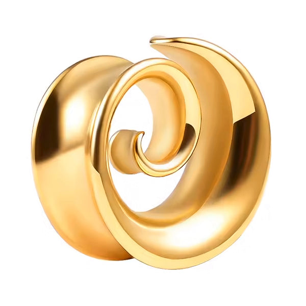 Spiral Gold Tunnels Plugs  