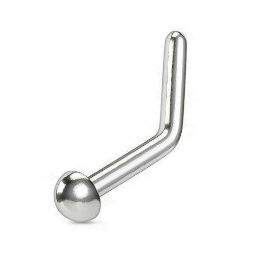 Dome Stainless L-Bend Nose Stud Nose 20g - 1/4