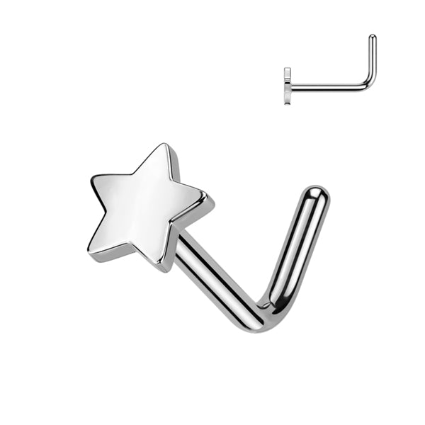 Star Titanium L-Bend Nose Stud