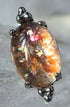 16g Beaded Oval Cabochon Titanium End Internal Ends 16 gauge - 8.5x4mm Sunstone