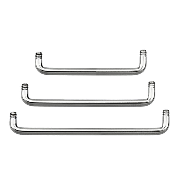 14g Stainless Surface Barbell (external, no ends) 2-PACK External Barbells 14g - 5/8" long (16mm)