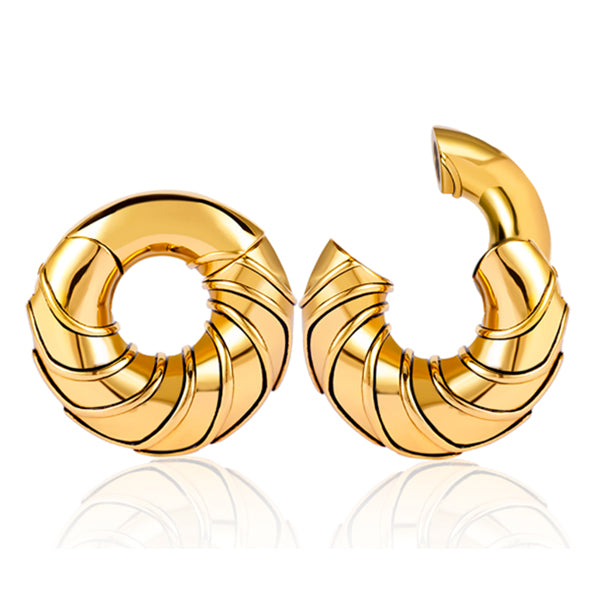 0g Spire Gold Hinged Rings Hinged Rings 0 gauge - 1/2