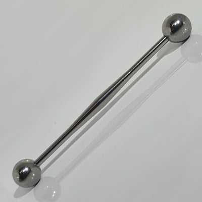 14g Tapered Stainless Industrial Barbell Industrials 14 gauge - 1-1/4" long (32mm) Stainless Steel