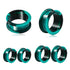 Jumbo 2-Tone Silicone Tunnels Stretched Lobes 1-1/8 inch (28mm) Teal & Black