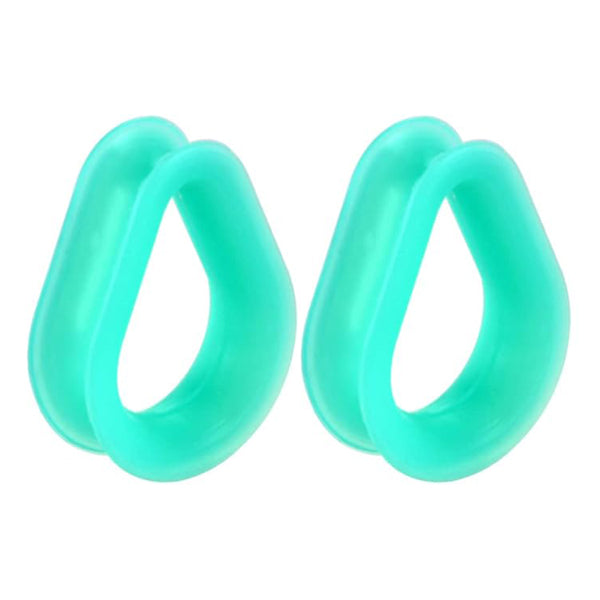 Teal Teardrop Silicone Tunnels Plugs 0 gauge (8mm) Teal