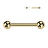 14g Threadless Gold Titanium Straight Barbell Straight Barbells 14g - 15/32" long (12mm) - 4mm balls Gold Titanium