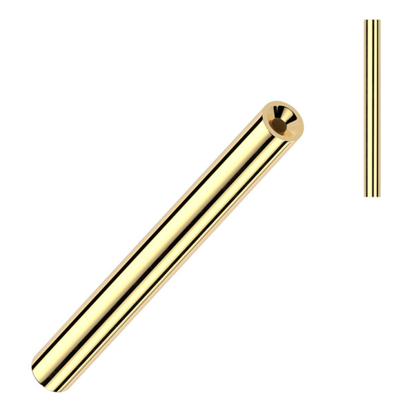 14g Threadless Gold Titanium Straight Barbell (no ends) Threadless Barbells 14g - 15/32" long (12mm) Gold Titanium