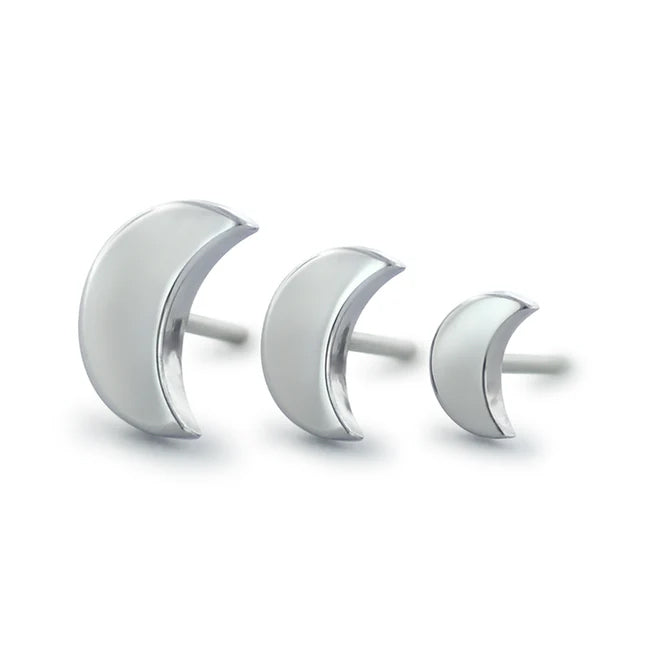 Titanium Moon Threadless End by NeoMetal Replacement Parts 2.7mm x 2.24mm moon High Polish