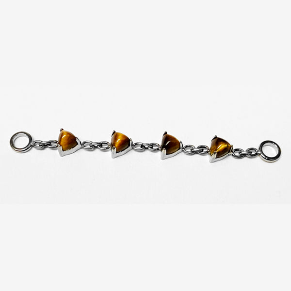 Triangle Tigers Eye Titanium Chain Chains 40mm long High Polish (silver)