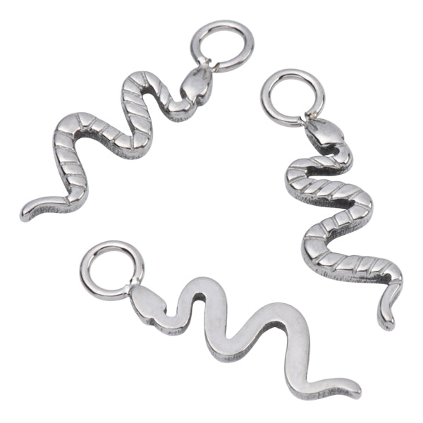 Snake Titanium Charm Replacement Parts 4.5x16.7mm high polish (silver)